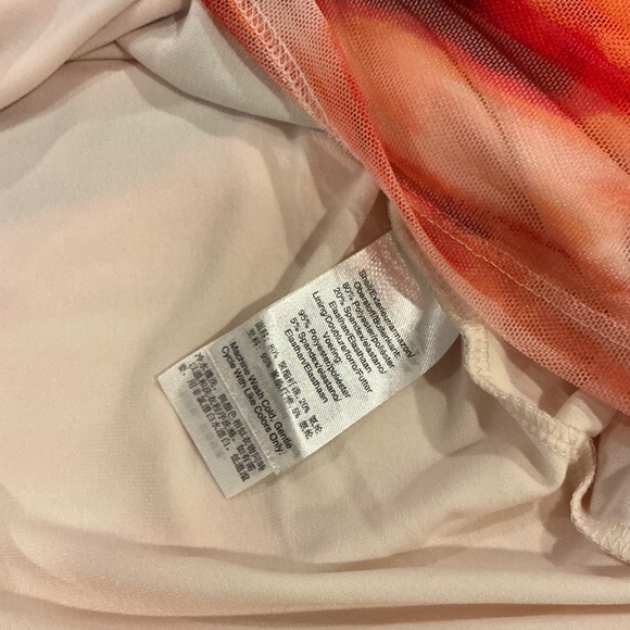 DKNY Orange Ruched Side Top, Size Large - Picture 4 of 5